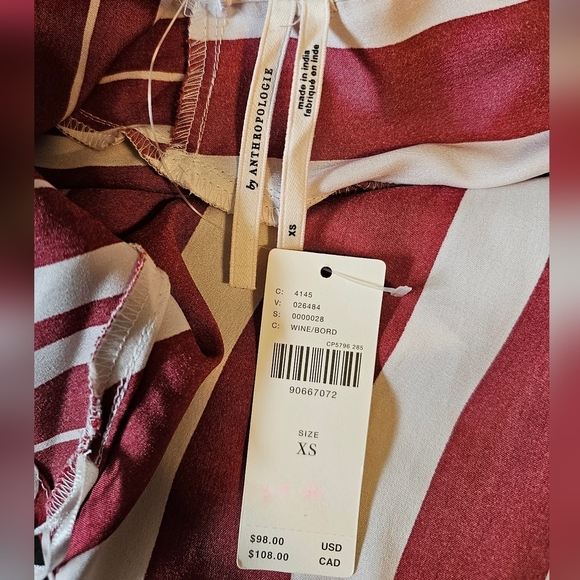 By Anthropologie Women's Sleeveless Cowl Neck Asymmetrical Midi Dress, Red, XS - Picture 9 of 9